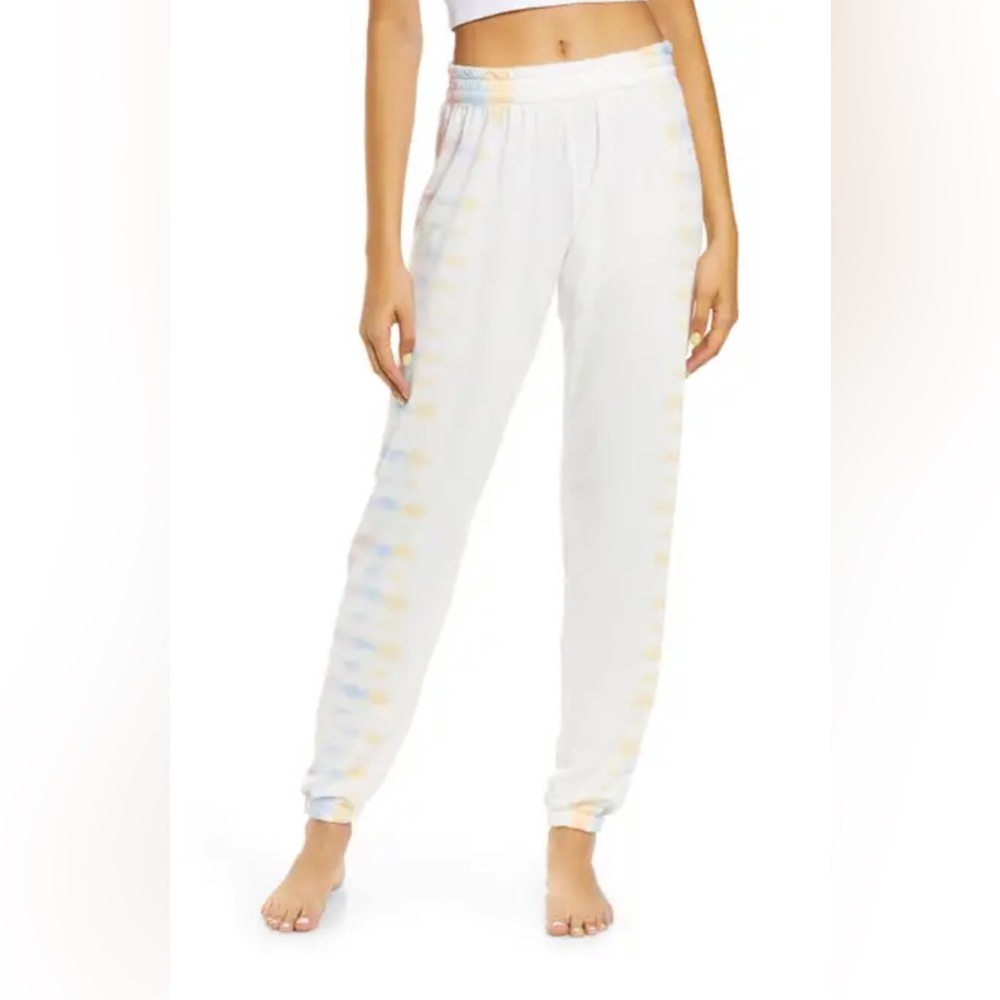 P.J. Salvage PJ Ivory Sunset Tie Dye French Terry Joggers. Pajama Pants, XL